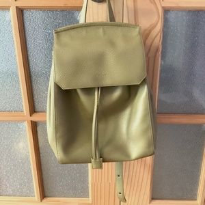 Olive Green Leather Backpack